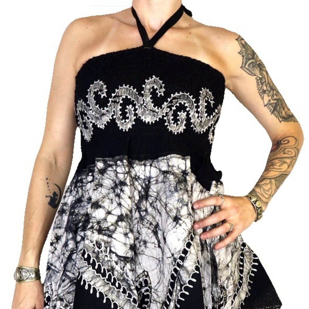 Comfy Batik Cybele Dress Black and white